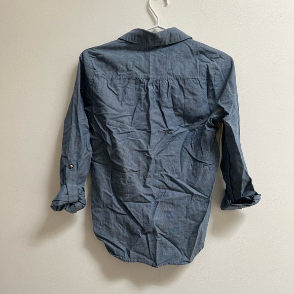 Charlotte Russe Combination Lace Chambray Button Down Shirt S - Picture 5 of 5